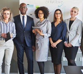 The team photographed in the supplied Mufaddal Technology Solutions company profile